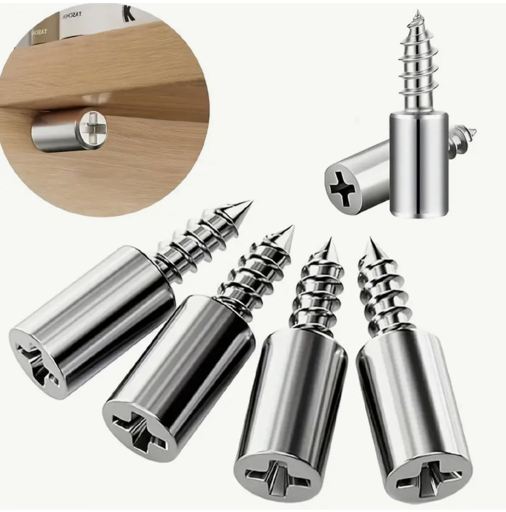 30 Shelves Fulcrum Pin, Self-Tapping Screws, Easy and Convenient to Use, Pin for Cabinets, Bookshelves, Closets, Bookcases and Furniture