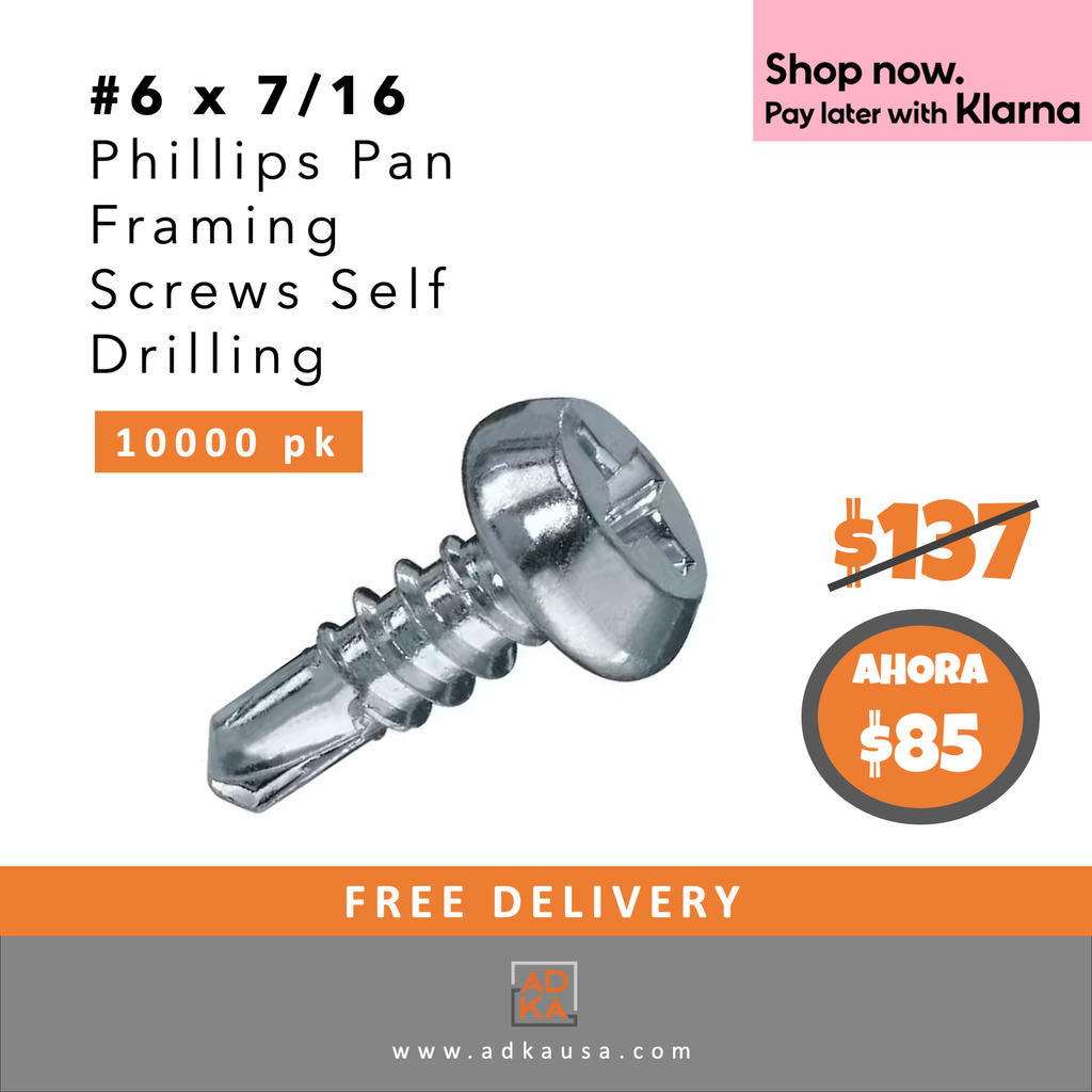 DKAKU #6 x 7/16 Phillips Pan Framing Screws Self Drilling - 10,000 pack