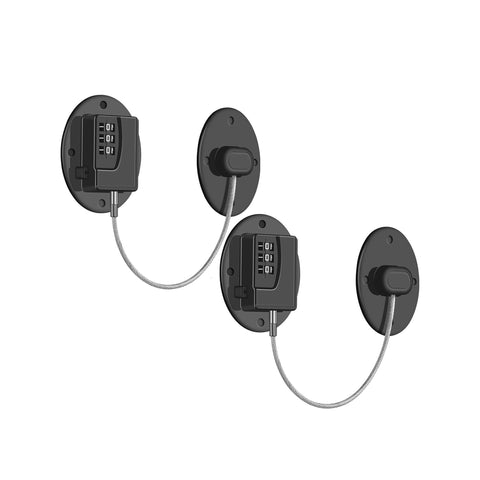 Paquete de 2 cerraduras para refrigerador: cerradura de combinación resistente para refrigerador, cerradura a prueba de niños y bebés para gabinetes, armarios, cajones, ventanas y más, fácil de instalar y usar (negro)