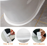 Cinta de calafateo blanca para baño y cocina, 1,5 x 10,5 pies, autoadhesiva de PVC, resistente al agua, para base de inodoro, protector de borde de lavabo de ducha de baño