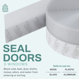 33 Feet Self Stick Silicone Door Seal Strip for Windows, Doors, Glass Shower Door, Sliding Door Weatherstrip Draft Stopper Weather Stripping Tape Roll Exterior Door Frame Sealers