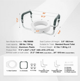 Asiento de inodoro elevado SKYSHALO, aumento de altura de 3,5", soporta hasta 300 libras.