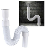 AFQH Flexible Sink Drain Pipe, Expandable Flexible S-Trap Sink Drain Pipe for Bathroom Sink and Kitchen Sink for Kitchen Bathroom Sink Sewer Drain Wash Basin Bathroom Sink Tube