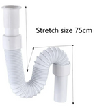 AFQH Flexible Sink Drain Pipe, Expandable Flexible S-Trap Sink Drain Pipe for Bathroom Sink and Kitchen Sink for Kitchen Bathroom Sink Sewer Drain Wash Basin Bathroom Sink Tube