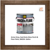 Pintura para pisos y porches con acabado brillante Seal-Krete, gris Armor, 384334, galón