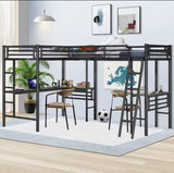 Full Size Loft Bed with Desk and Storage Shelves, Heavy Duty Loft Bed with Desk and Ladder, Full Size Loft Bed for Kids - FREE SHIPPING IN FLORIDA