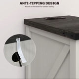 Corner Table with Charging Station and USB Ports Distressed White