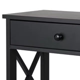 3 Tiers Console Table w/Drawer Sofa Table Hallway Durable Storage Shelf Black