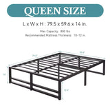 Twin Metal Bed Frame, Stable Mattress Foundation, Reinforced Structure