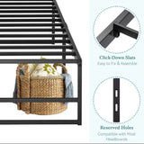 Twin Metal Bed Frame, Stable Mattress Foundation, Reinforced Structure