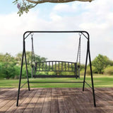 2-Person Patio Metal Porch Swing Outdoor Hanging Swing Bench Chair for Garden