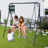 2-Person Patio Metal Porch Swing Outdoor Hanging Swing Bench Chair for Garden