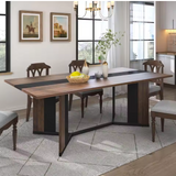 71 In. Large Dining Table for 8 People Waterproof Brown Tabletop Adjustable Leg