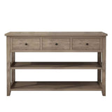 Entrance Sideboard Table with 3 Drawers and 2 Open Shelves - Gray