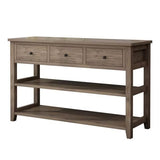 Entrance Sideboard Table with 3 Drawers and 2 Open Shelves - Gray