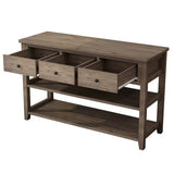 Entrance Sideboard Table with 3 Drawers and 2 Open Shelves - Gray