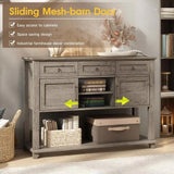 Entrance Sideboard Table with 3 Drawers and 2 Open Shelves - Gray