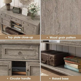 Entrance Sideboard Table with 3 Drawers and 2 Open Shelves - Gray