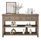 Entrance Sideboard Table with 3 Drawers and 2 Open Shelves - Gray