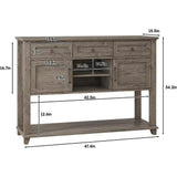 Entrance Sideboard Table with 3 Drawers and 2 Open Shelves - Gray