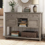 Entrance Sideboard Table with 3 Drawers and 2 Open Shelves - Gray