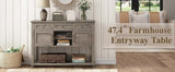 Entryway Table with 2 Sliding Barn Doors, 47" Farmhouse Console Table with Storage and 3 Drawers, Wood Rustic Sofa Table