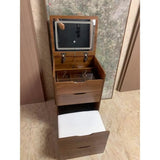 3 in 1 Vanity Desk with Flip Top Lighted Mirror, Compact Makeup Vanity with 3 Storage Drawers and Cushioned Makeup Stool