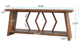 70.86-Inch Farmhouse Console Table, Industrial Narrow Long Sofa Entryway Table with Storage, 2-Tier Wood Couch Foyer