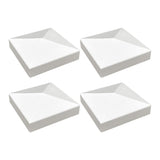 Remate para poste en forma de pirámide de 4 x 4 pulgadas, color blanco, con pegamento