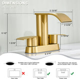 imate Unicorn Bathroom Faucet For Sink Brushed Gold, 4 Inch Bathroom Sink Faucet For Sink 3 Hole Or 2 Hole, 2 Handle