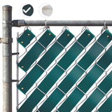 Listones de cerca de alambre de cadena, rollo de cinta para cubrir pantallas de privacidad con sujetadores de latón, diseño de panel tejido para el hogar, la escuela, el negocio, los estadios (1,8 pulgadas x 246 pies, verde)
