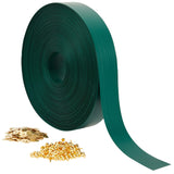 Listones de cerca de alambre de cadena, rollo de cinta para cubrir pantallas de privacidad con sujetadores de latón, diseño de panel tejido para el hogar, la escuela, el negocio, los estadios (1,8 pulgadas x 246 pies, verde)