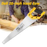 Sierra de mano Deli de 20 pulgadas, sierra de mano de 7 TPI de corte fino con agarre suave y mango ergonómico antideslizante, para serrar, podar, jardinería, madera, plástico y paneles de yeso