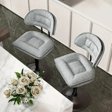 Set of 2 Modern Bar Stool, Adjustable Faux Leather Upholstered Swivel CounterStools for Restaurant, Modern Bar Stool, Adjustable Faux Leather Upholstered Swivel CounterStools - 5 colors