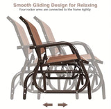 [Outdoor Patio Swing] LIFEZEAL 48" Brown Outdoor Patio Swing Glider Bench Chair Loveseat Rocker Lounge Backyard