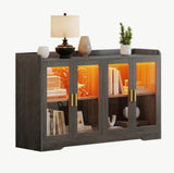 Wehom Spacious Sideboard Buffet Table with LED Lighting for Living Room