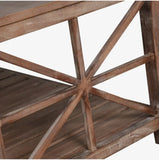 [Sturdy Farmhouse Storage Sofa Table] 47in Rustic Coffee Table Farmhouse Rustic 2 Tier Storage Sturdy Wooden Frame TV Table Center Table For Living Room Industrial Sofa Table Or Office Easy Assembly