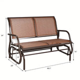 [Outdoor Patio Swing] LIFEZEAL 48" Brown Outdoor Patio Swing Glider Bench Chair Loveseat Rocker Lounge Backyard