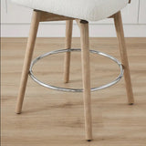 Counter Height Bar Stools Set of 2, 360° Swivel Upholstered Barstools with Back Wood Legs, 26" H Seat Height, Dining room furniture