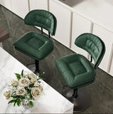 Set of 2 Modern Bar Stool, Adjustable Faux Leather Upholstered Swivel CounterStools for Restaurant, Modern Bar Stool, Adjustable Faux Leather Upholstered Swivel CounterStools - 5 colors