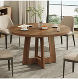 47" Round Dining Table, Wooden Kitchen Table for 4-6 People, Circle Dining Table for Dining Room, Kitchen, Living Room (Only Table)