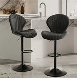 Set of 2 Bar Stools Modern Swivel Bar Chairs, Barstools Counter Height with High Backrest, Easy Assembly for Bar, Kitchen, Dining Room