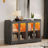 Wehom Spacious Sideboard Buffet Table with LED Lighting for Living Room