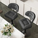 Set of 2 Modern Bar Stool, Adjustable Faux Leather Upholstered Swivel CounterStools for Restaurant, Modern Bar Stool, Adjustable Faux Leather Upholstered Swivel CounterStools - 5 colors