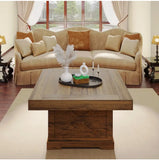 HWB Square Coffee Table, Wood Center Table For Living Room, Rustic Farmhouse Living Room Tables - Walnut