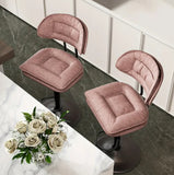 Set of 2 Modern Bar Stool, Adjustable Faux Leather Upholstered Swivel CounterStools for Restaurant, Modern Bar Stool, Adjustable Faux Leather Upholstered Swivel CounterStools - 5 colors