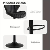 Set of 2 Bar Stools Modern Swivel Bar Chairs, Barstools Counter Height with High Backrest, Easy Assembly for Bar, Kitchen, Dining Room