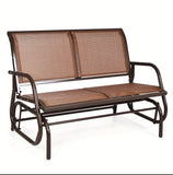 [Outdoor Patio Swing] LIFEZEAL 48" Brown Outdoor Patio Swing Glider Bench Chair Loveseat Rocker Lounge Backyard