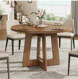 47" Round Dining Table, Wooden Kitchen Table for 4-6 People, Circle Dining Table for Dining Room, Kitchen, Living Room (Only Table)