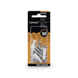 Anclajes de pared Hillman Sharkie, blancos, para interiores, de nailon, n.° 4-10, 30 lb, 8 juegos